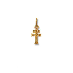 Cruz de Caravaca Oro 18k | Grabada a Mano | 13 mm | N1