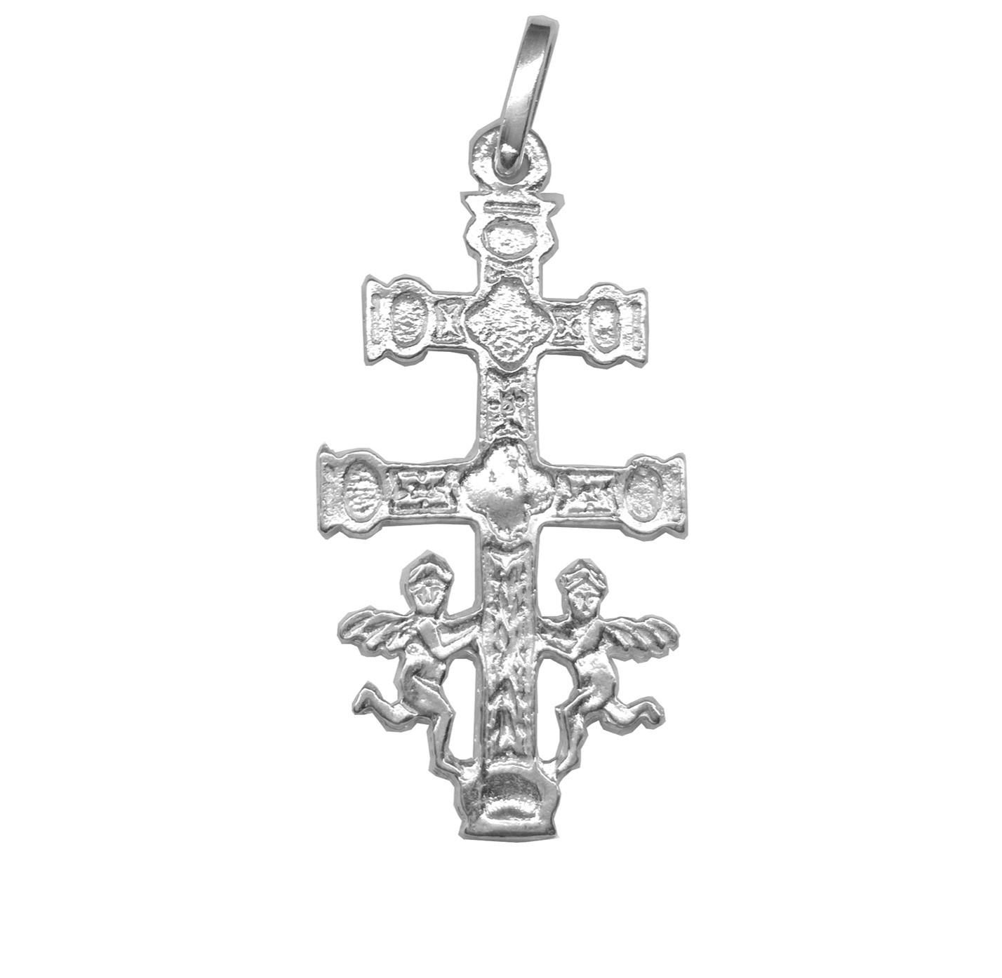 cruz de Caravaca plata con ángeles