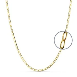 Cadena de Oro Ley 18k - modelo Bilbaina 50 cm -  Hueca 2 mm