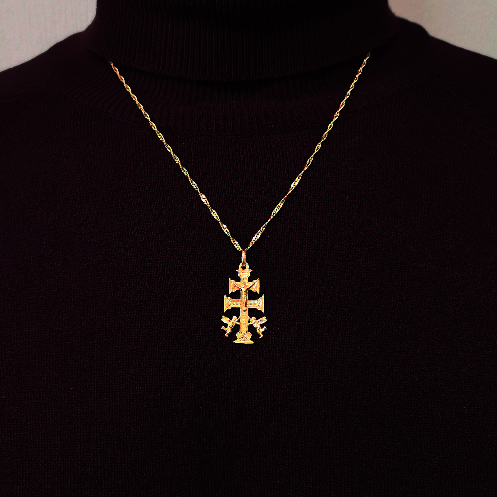 Cruz de Caravaca de oro 18 quilates grande