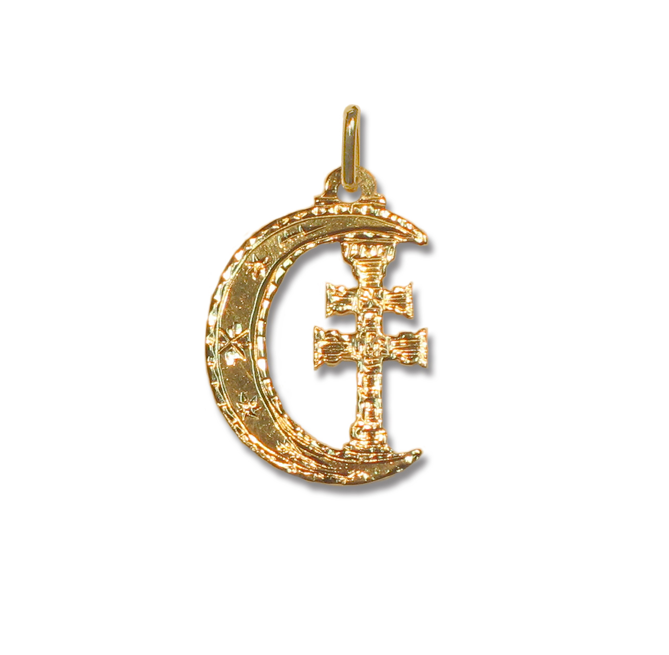 cruz de caravaca oro luna