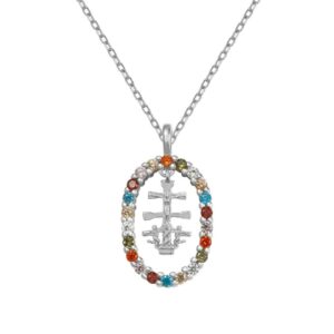 collar cruz de caravaca plata con circonitas