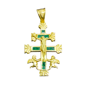 Cruz Caravaca Oro y esmeraldas - Especial con angeles