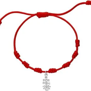 pulsera cruz de caravaca con los 7 nudos rojos