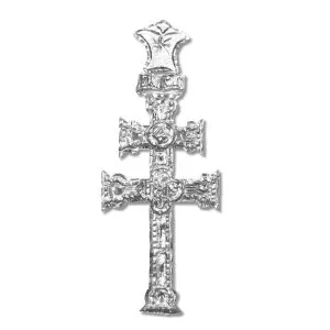 replica exacta cruz de Caravaca plata