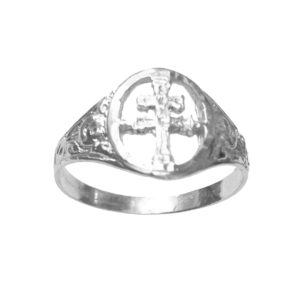 anillo cruz de caravaca plata
