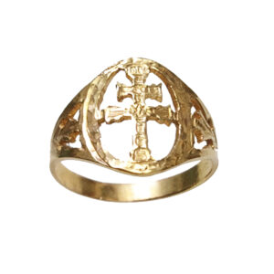 anillo cruz de caravaca oro