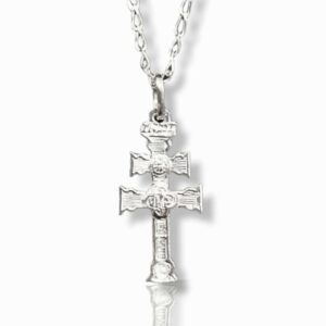 cruces de Caravaca de plata con cadena