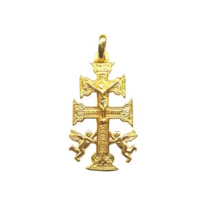 cruz de caravaca oro angeles y cristo