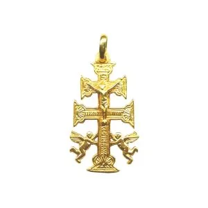 cruz de caravaca oro angeles y cristo