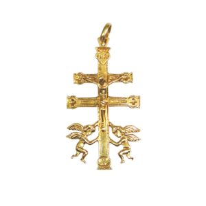 Cruz de Caravaca en oro especial cristo