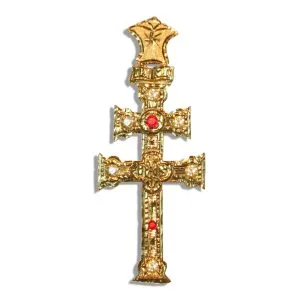 cruz de caravaca oro con circonitas
