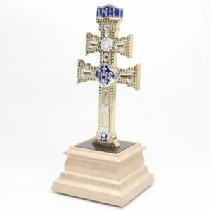 cruz de caravaca peana dorada casa regalo