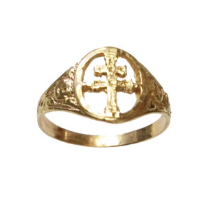 anillo cruz de caravaca oro