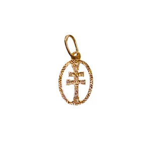 medalla cruz de caravaca bebé en oro