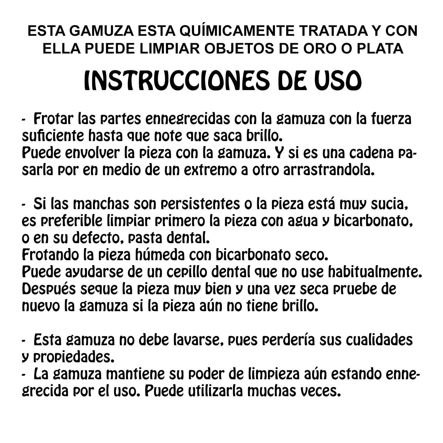 instrucciones limpieza plata