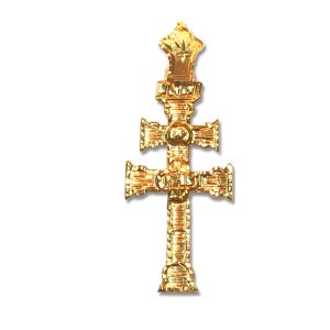 Cruz de Caravaca en oro sin los angeles