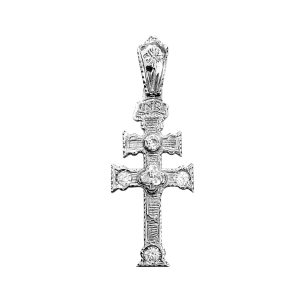 cruz de caravaca oro blanco y brillantes