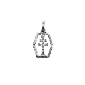 cruz de caravaca oro blanco